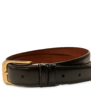 COACH 5700 Slim Leather Belt Black Brass Buckle 1" Wide 105cm Sz 42” Vintage